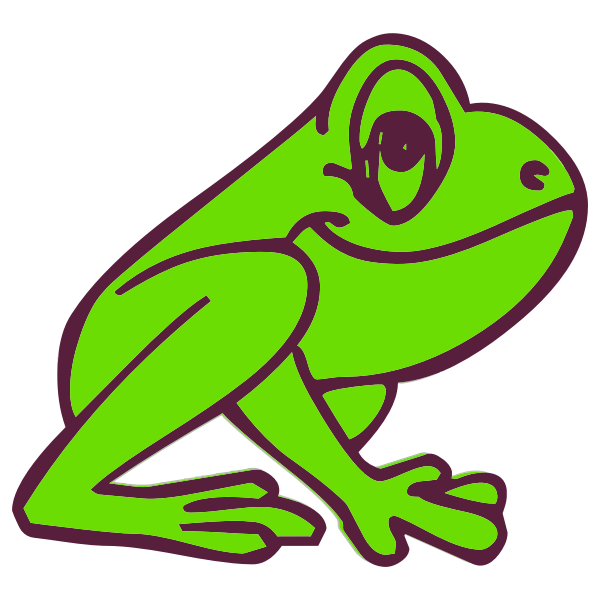 Cartoon frog profile