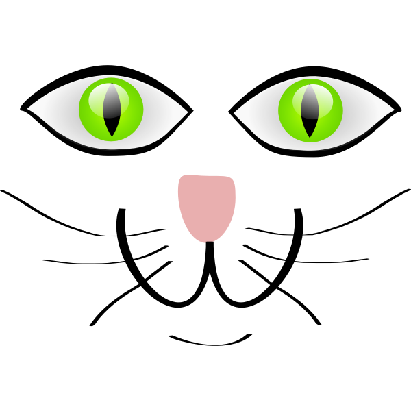 Vector clip art of cat with green eyes