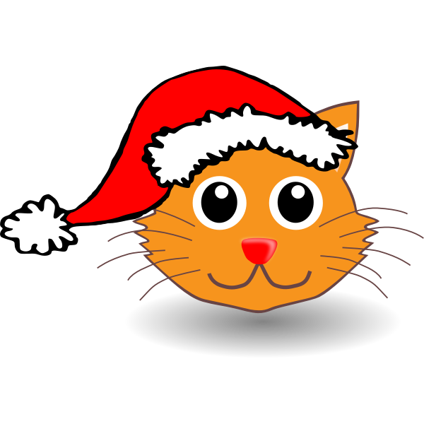 Cat with Santa Claus hat vectopr