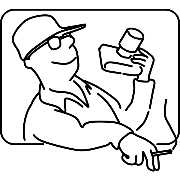 Man holding a photo camera vector clip art