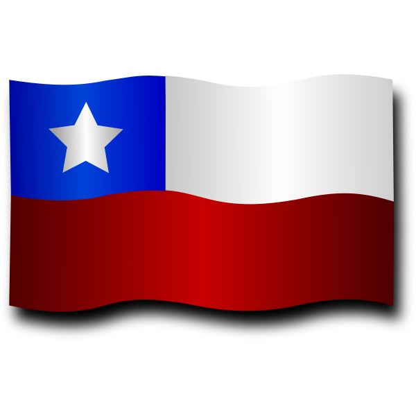 Chilean flag with shadow vector clip art