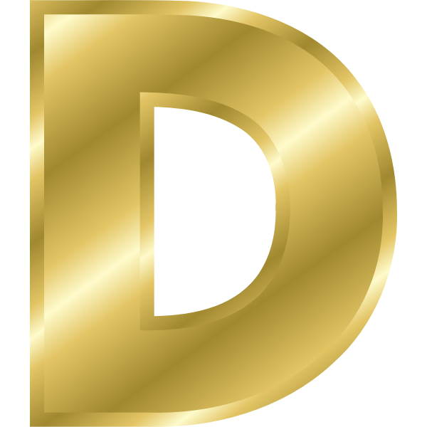 Effect Letters alphabet gold