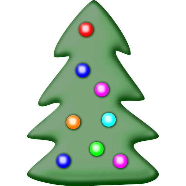 Christmas tree with star vector clip art