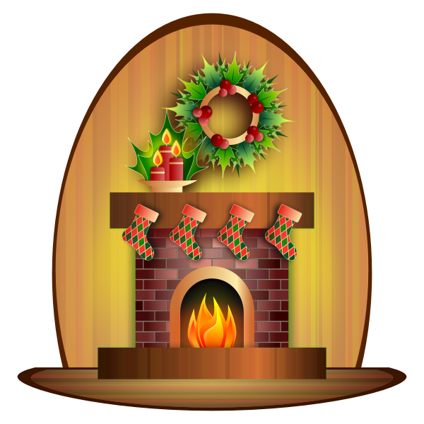 Christmas fireplace vector image