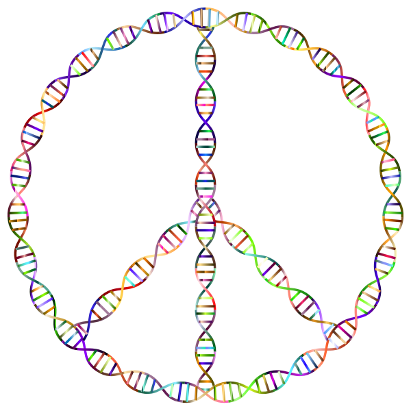 Chromatic DNA Helix Peace Sign