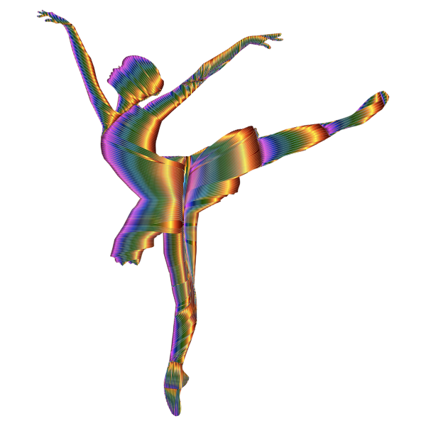 Chromatic Graceful Ballerina Silhouette No Background