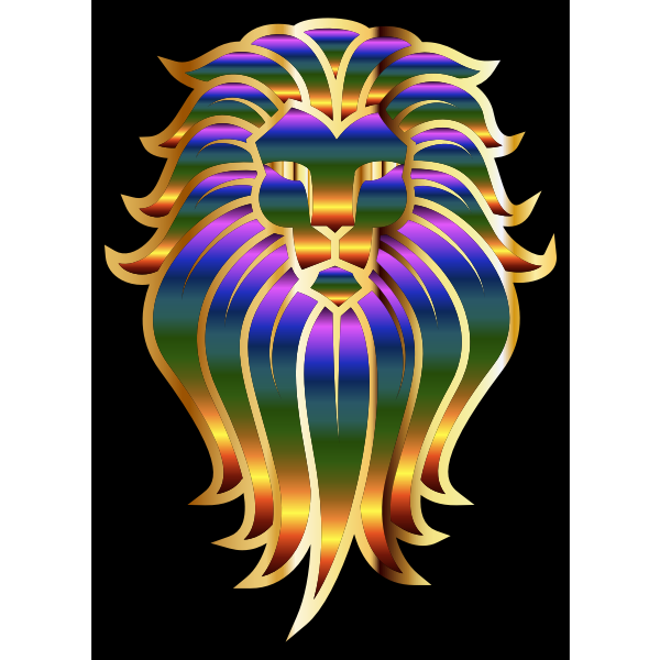 Chromatic Lion Face Tattoo 2