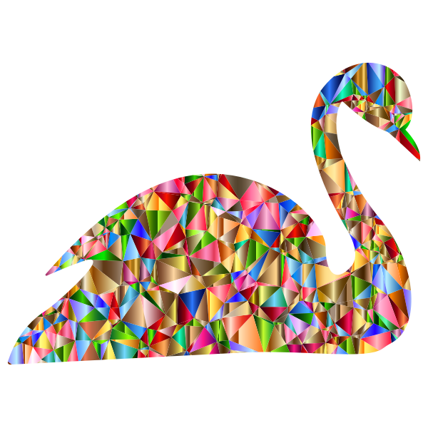 Chromatic Low Poly Swan