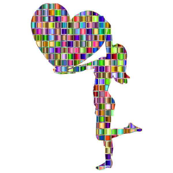 Chromatic Mosaic Woman With Big Heart