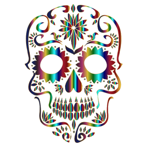 Chromatic Sugar Skull Silhouette 3 No Background