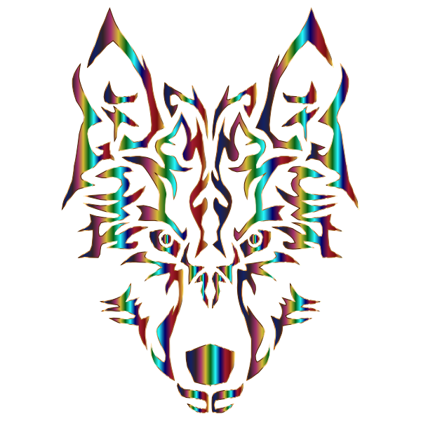 Chromatic Symmetric Tribal Wolf 3 No Background