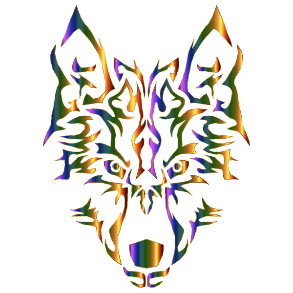 Chromatic Symmetric Tribal Wolf No Background