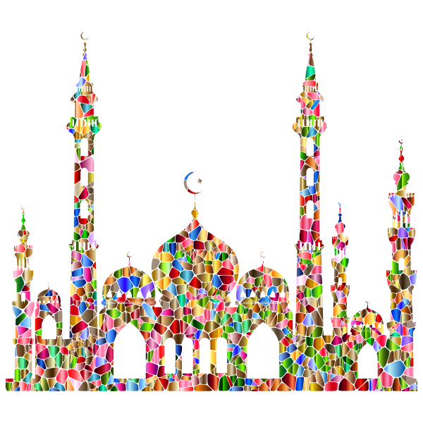 Chromatic Tiled Mosque Silhouette 2