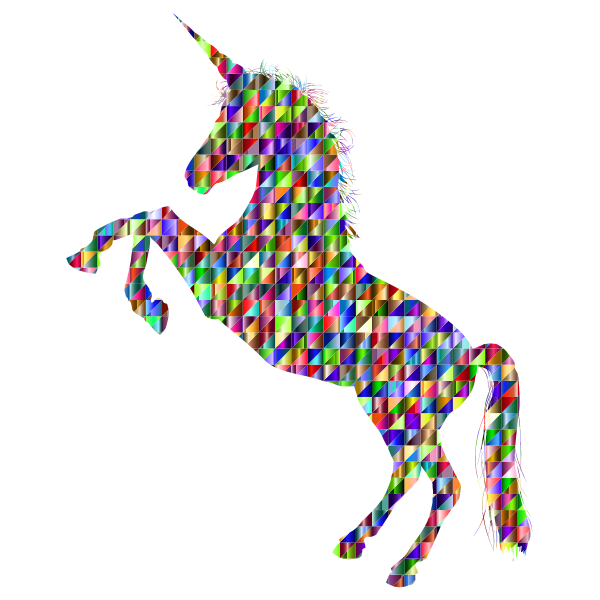 Chromatic Triangular Unicorn Silhouette