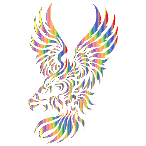 Chromatic Effect Tribal Eagle Silhouette