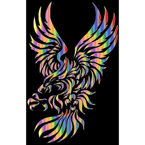 ribal Eagle Silhouette Chromatic Effect