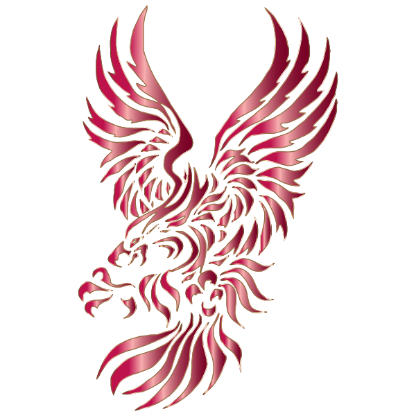 Tribal Heraldic Eagle Silhouette No Background