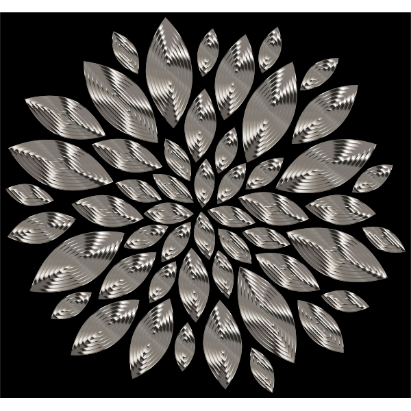 Chrome Flower Petals Without Background