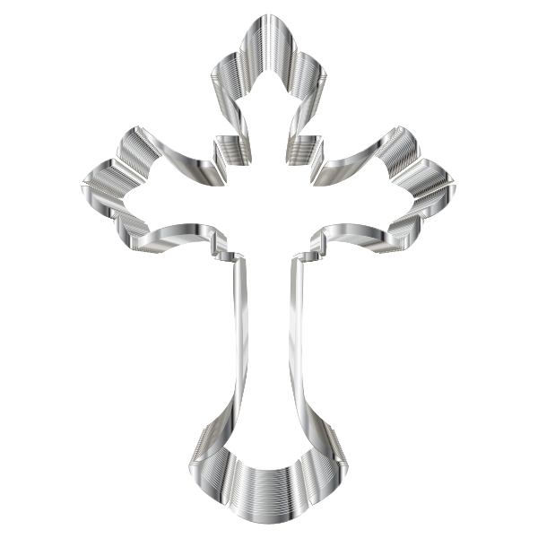 Chrome Ornate Cross No Background