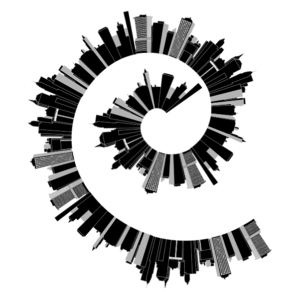 Cityscape Skyline Spiral