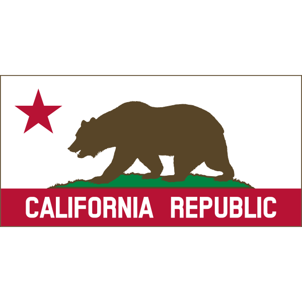 Clipart California Banner B Solid Thin Border