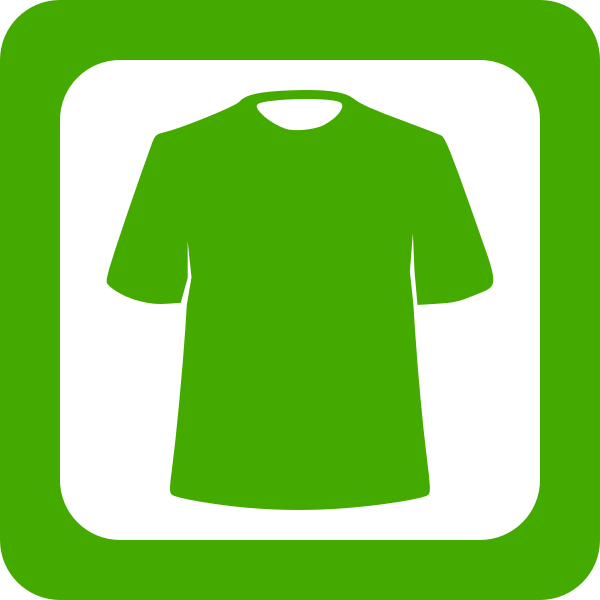 Vector illustration of green square clothing icon