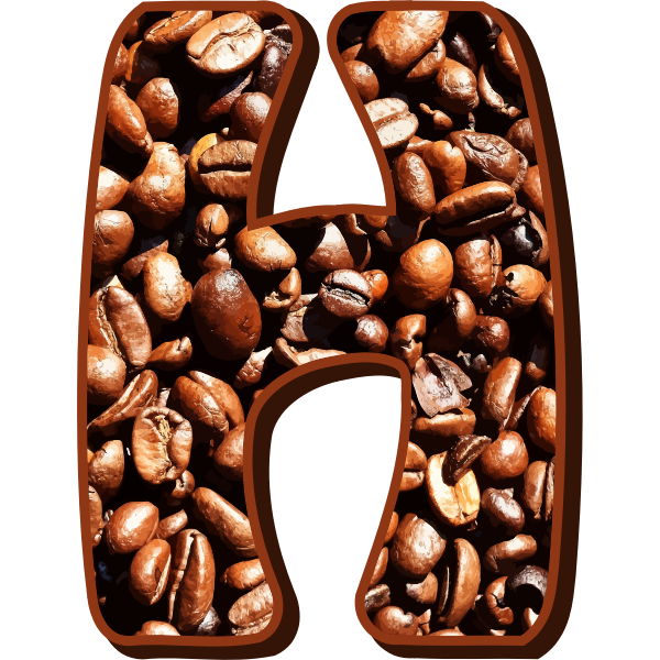 Coffee beans typography H