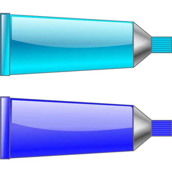 Vector image of blue and cyan colour tubes