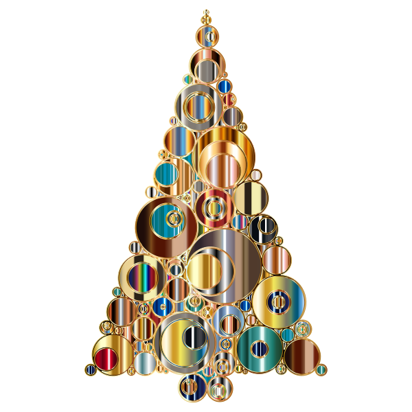 Colorful Abstract Circles Christmas Tree 6 Variation 3