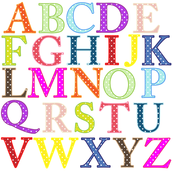 Colorful alphabet uppercase