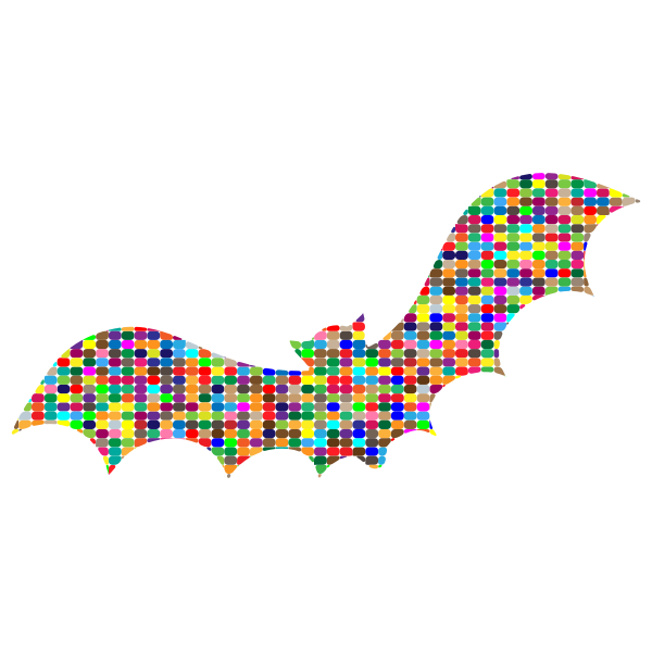 Colorful bat mosaic