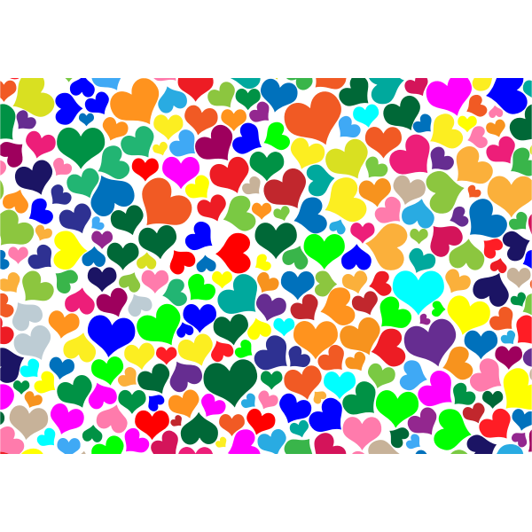 Colorful Hearts Background