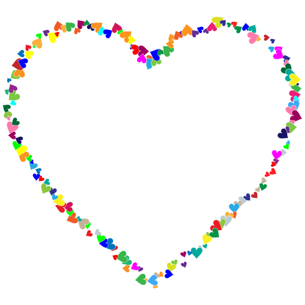 Colorful Hearts Frame