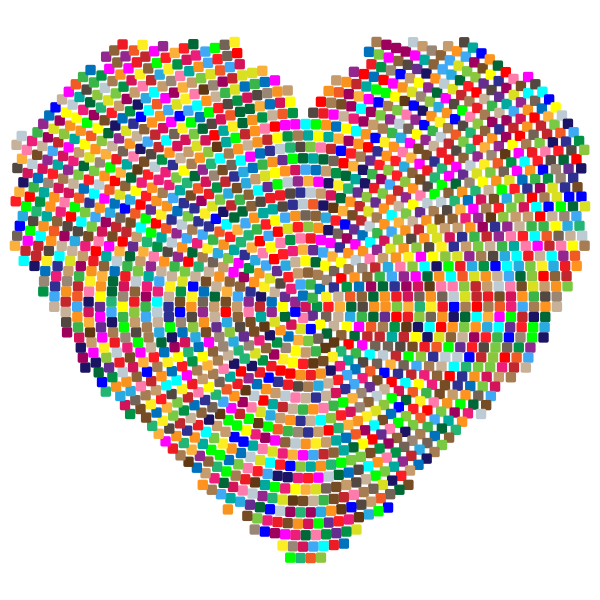 Colorful Mosaic Heart 3