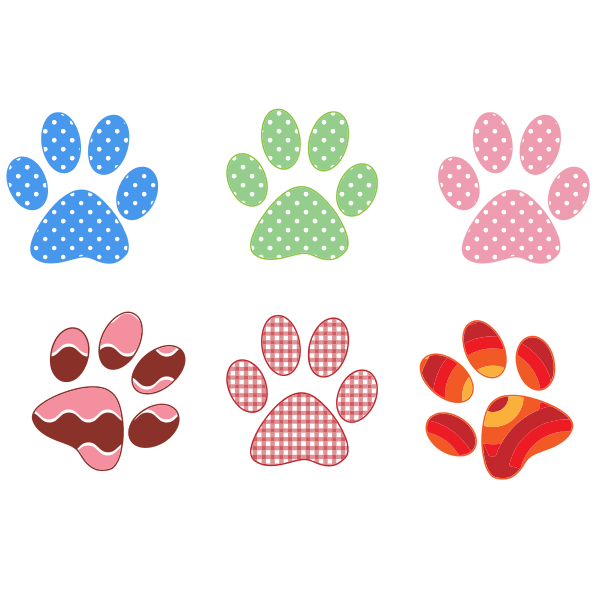 Colorful Paw Prints