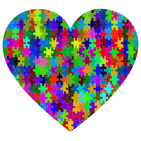 Colorful Puzzle Heart 2