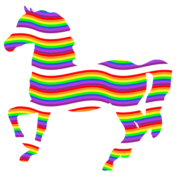 Colorful Rainbow Horse