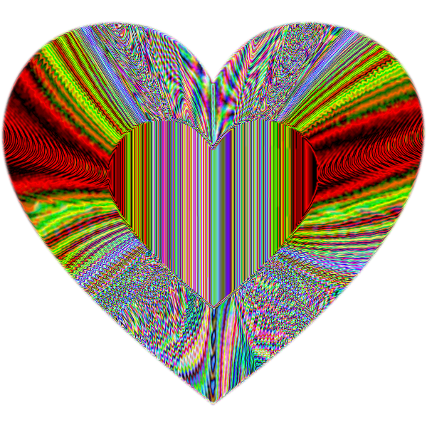 Colorful Refraction Heart Psychedelic