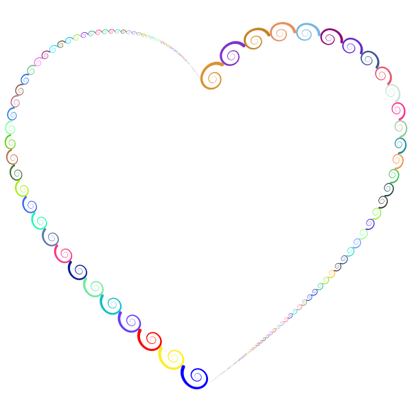 Colorful Spirals Heart 2