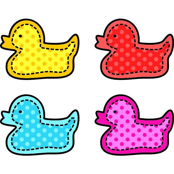 Colorful Stitched Ducks