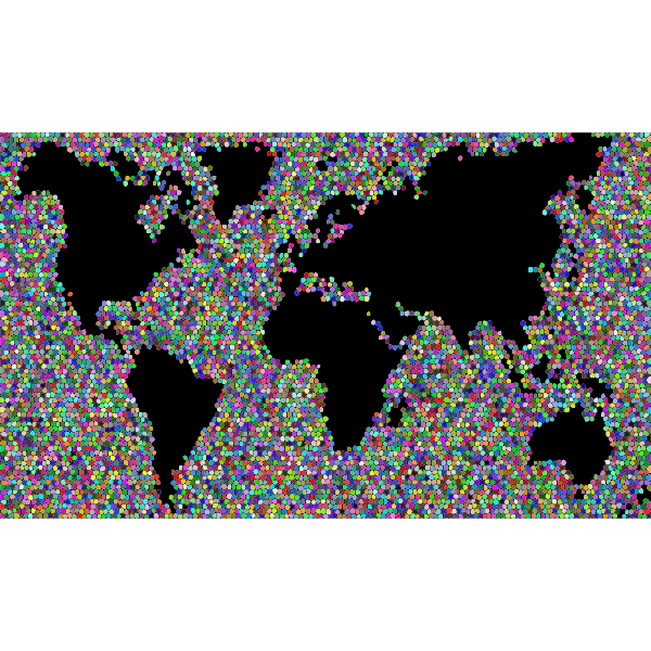 Colorful World Map Mosaic