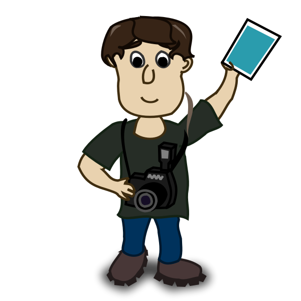 Vector image of boy photographer