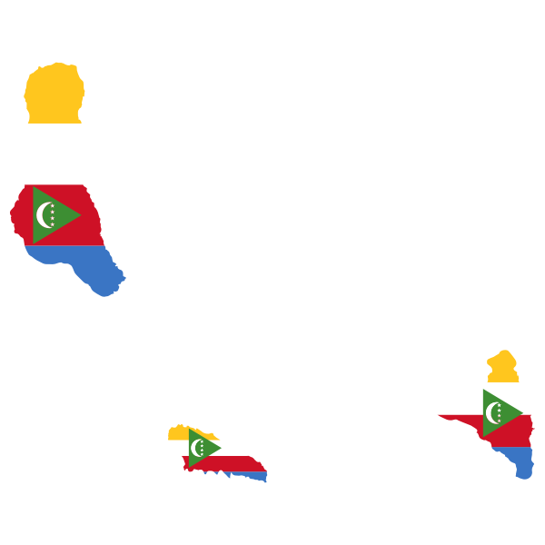 Comoros Flag Map