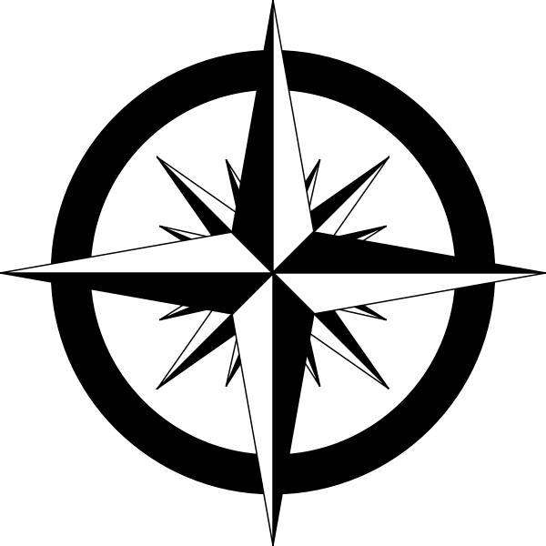 Compass rose vector sketch