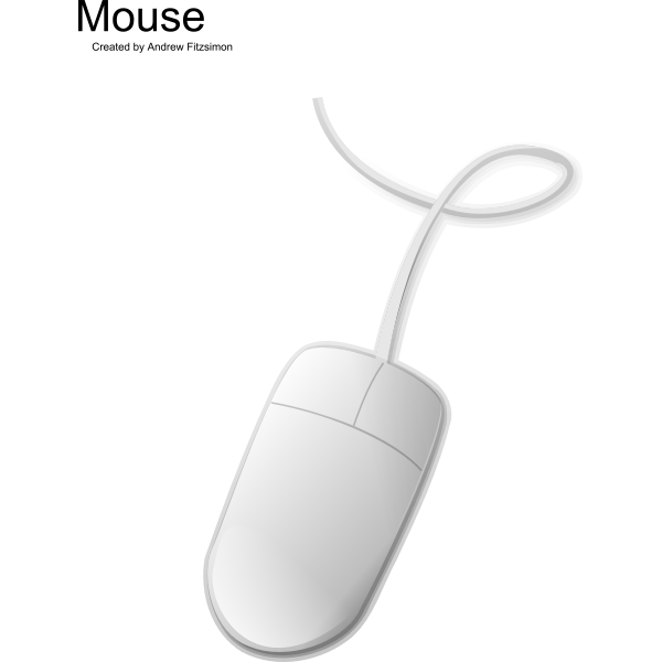 Vector clip art of slim white PC mouse