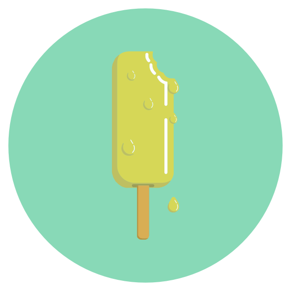 Green ice cream on stick vector drawing