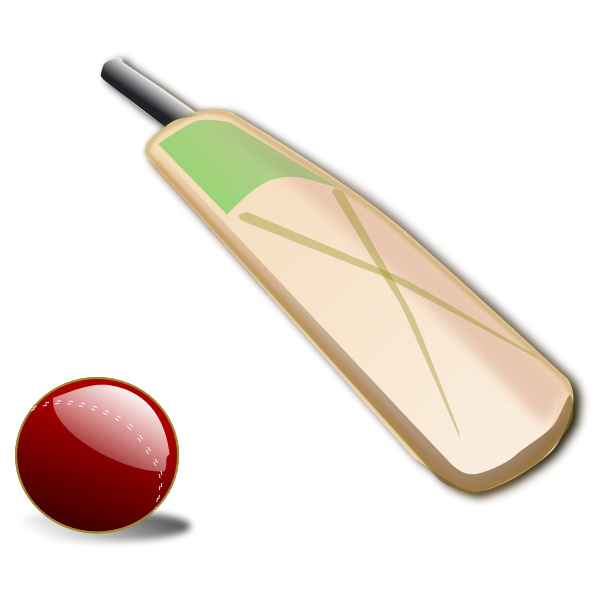 Cricket bat and ball vector illustrations