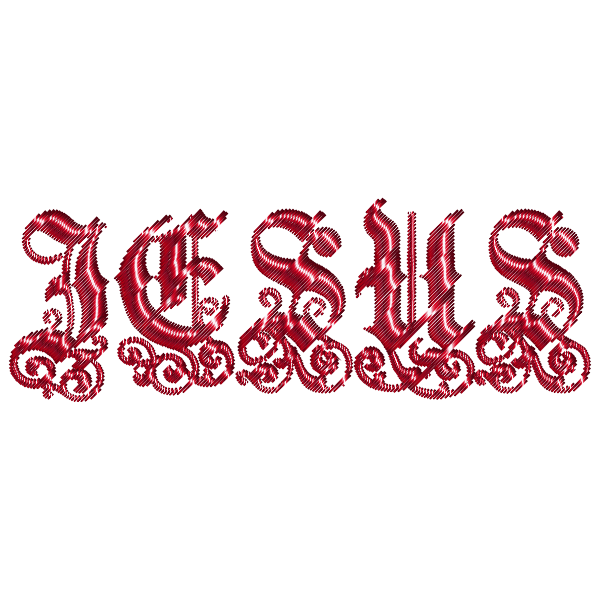 Crimson Jesus Typography Lines No Background