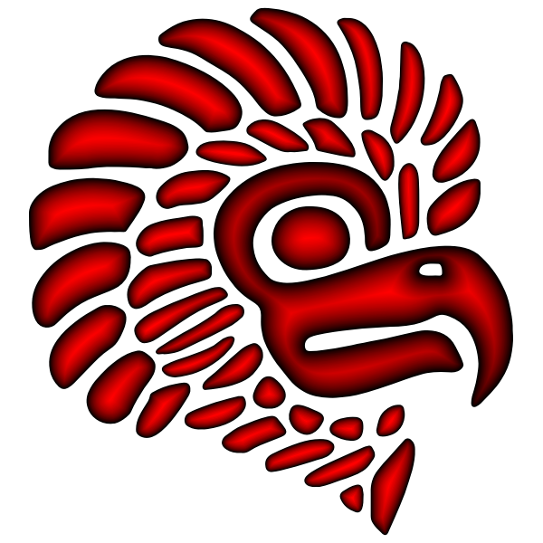 Crimson Stylized Mexican Eagle Silhouette