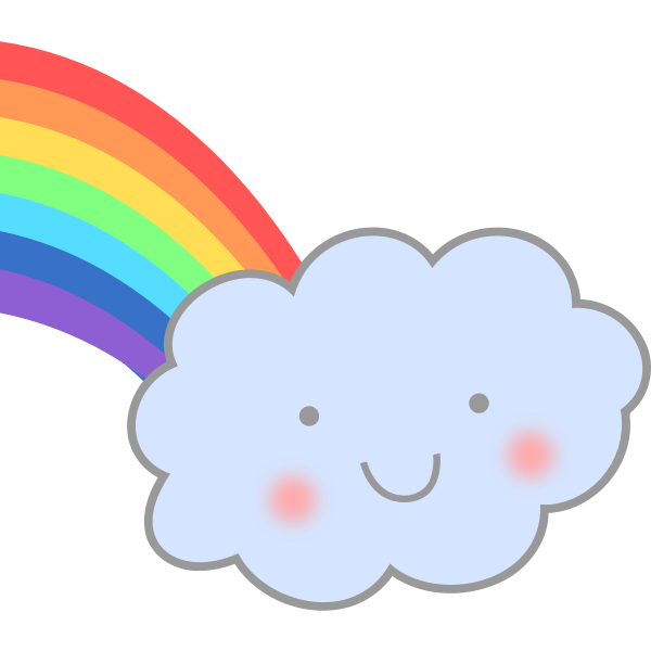 Cute cloud with rainbow vector image